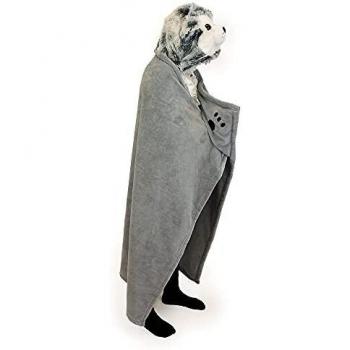 Noxxiez Grey Husky Animal Blanket