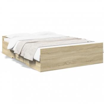 Sonoma Luxe – Cadre de lit chêne 140×190 cm, tiroirs intégrés