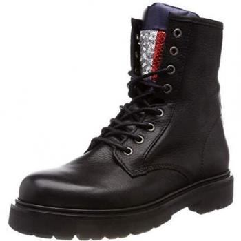 Botas Tommy Hilfiger Big Flag Sparkle, Militar Mujer, Color Negro