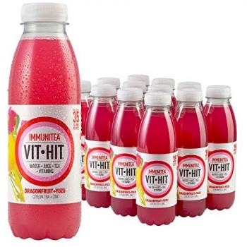 Vit Hit Immunitea Dragonfruit + Yuzu Beverage 500ml (12-Pack)
