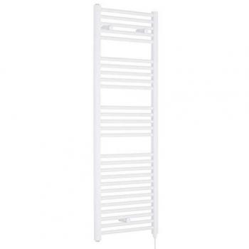 Electric Vertical Round Towel Warmer 750 Watt 1375mm x 480mm Gloss White