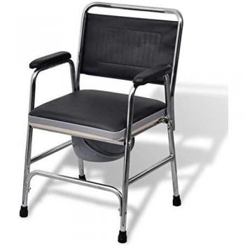 VidaXL Black Steel Toilet Chair