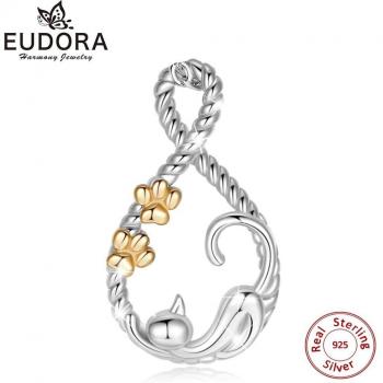 Sleeping Cat Charm Necklace for Women