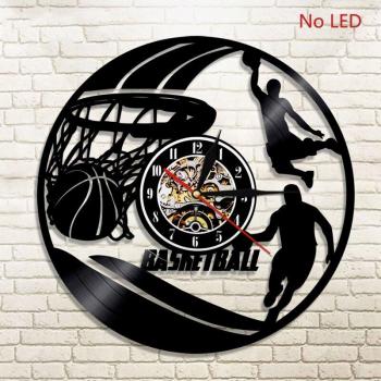 Boys Room Vinyl Record Wall Clock with 7 LED Colors