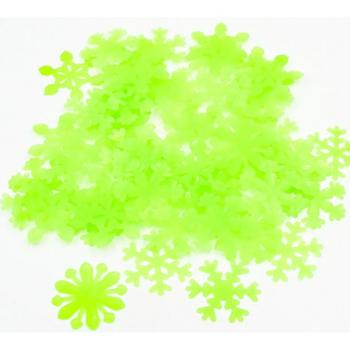 Pegatinas 3D de copo de nieve brillan en la oscuridad, set de 50 unidades, decoración navideña infantil para hogar