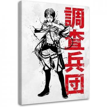 Cuadro Samurái en Caracteres Japoneses 40x60 Rojo