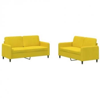 VidaXL 2-teiliges Sofa Gelb Samt