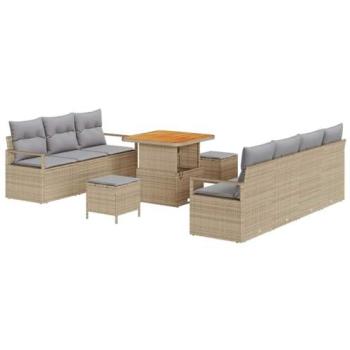 Sofa double jardin – Beige, Rattan poly