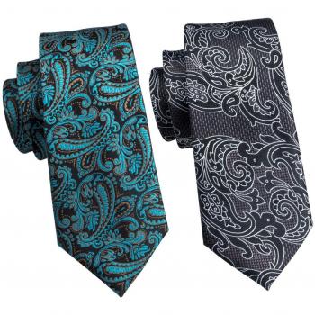 Handmade Paisley Silk Necktie – Green & Black