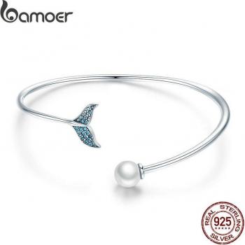 Brazalete de plata de ley 925 con cola de sirena SCB123