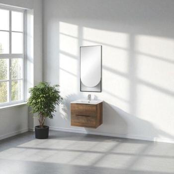 Mobile Sospeso per Bagno 60 cm – Specchio LED Bali Tabacco