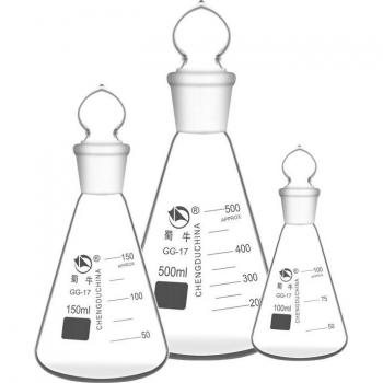 Verre Borosilicate Flacon Erlenmeyer avec bouchon (capacité 50-1000 ml)