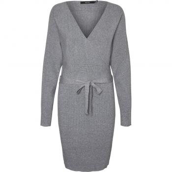 Vestito da donna Vero Moda Hollyrem, corto a maniche lunghe, colore Medium Grey Melange