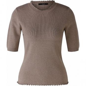 OUÍ Strickshirt Damen Rundhalsausschnitt camel Größe 34