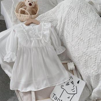Girls Long Sleeve Pleated Princess Dress 2-7Y