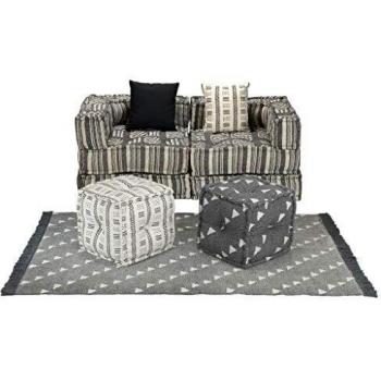 VidaXL Bettsofa Modulare Sofagarnitur 9-tlg. Stoff Gestreift