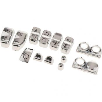 13-Piece Chrome Switch Housing Caps Set for Harley Bikes