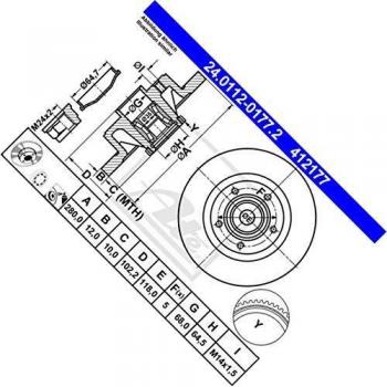ATE Disco freno OPEL,RENAULT,NISSAN 24.0112-0177.2