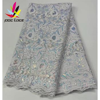 Tela de Encaje Azul con Lentejuelas LY507-3