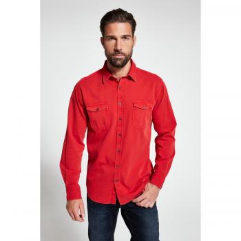 Camicia cotone rossa 7XL uomo maniche lunghe JP1880