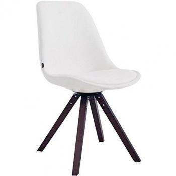 Chaise Calais Similicuir Pieds Hêtre Carrés Blanc