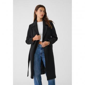 Cappotto di Stoffa Nero XS Stradivarius