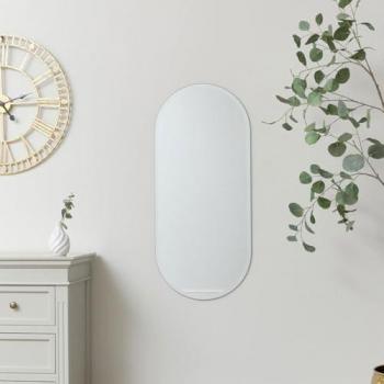 Contemporary Frameless Oval Mirror 90cm x 40cm