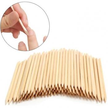 100PCS Multi-Purpose Wooden Cuticle Pushers and Nail Art Tools