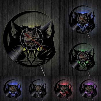 Glowing LED Cat Decorative Wall Clock