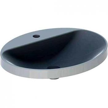 Geberit VariForm Waschtisch 60x48 cm, oval, mit Hahnloch, ohne Überlauf, Farbe: Weiß