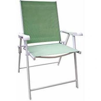 PEGANE Chaise Pliante en Fer Coloris Vert