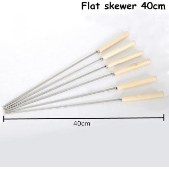 Outdoor BBQ Skewers with Wooden Handle