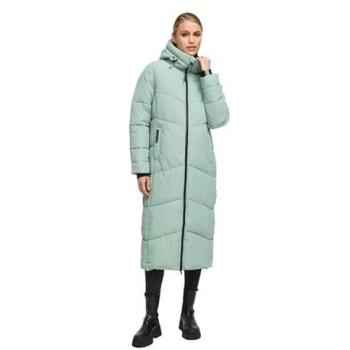 Marikoo Damen Mantel Firella XVI – extra lange Passform, seitliche Belüftungsöffnungen, Grün