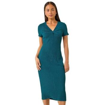 Roman Women's Teal Twist Midi Dress – Petite, 16