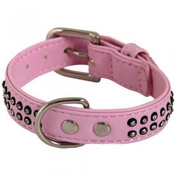 Collier Raffiné pour Chien Rose 2 Rangs Taille T2