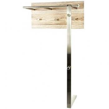 PEGANE Porte-Manteau Murale Chrome-Chêne