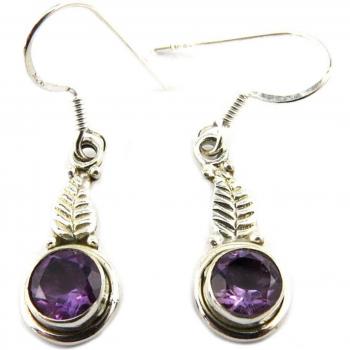 Violet Amethyst 'Heaven' Silver Earrings