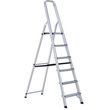Escalera de Aluminio 6 Peldaños 150kg Plegable