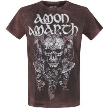 Vêtement homme Amon Amarth – T‑shirt court « Carved Skull », disponible S‑4XL, couleur brune