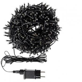 Guirnalda de Cable LED Clásica Negra 35m con Luz Blanca Cálida 3000K