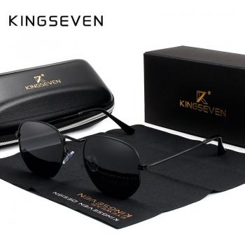 KINGSEVEN Retro Hexagonal Sunglasses