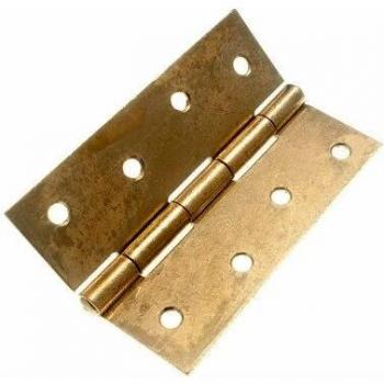 Brass‑Coated Steel Door Gate Hinge 100 mm, 4 with 20 Screws (EB)