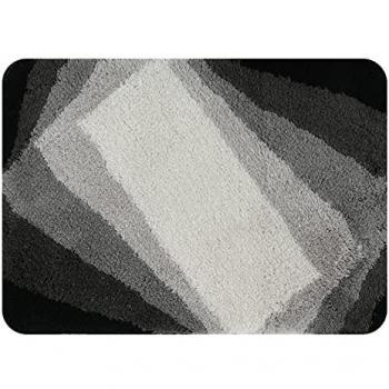 Tapis de bain KALI 40x60 cm Lavable en machine Noir & Gris