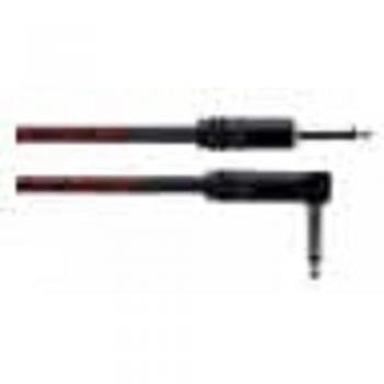 Câble guitare Cordial jack droit coudé 1,5m rouge Tweed