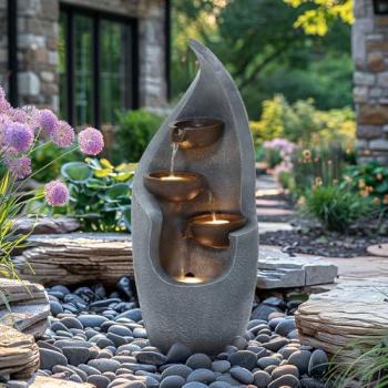 Charles Bentley Tiber Cascading Grey Garden Feature