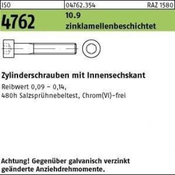 M24 × 90 mm Innensechskantschraube – 10.9, zinkbeschichtet, Gleitmittel‑Flachschlitz, ISO 4762