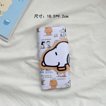Billetera de Anime Snoopy Kawaii en Cuero PU con Compartimento para Monedas