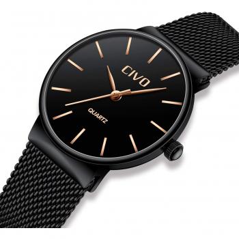 CIVO Montre Bracelet Femme Quartz Analogique Élégante Acier Inoxydable