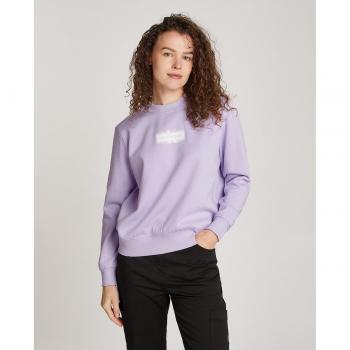 Sweatshirt CALVIN KLEIN JEANS OUTLINED CK REGULAR CN Gr. XS (34), lila (pastel lilac) Damen Sweatshirts mit Logodruck