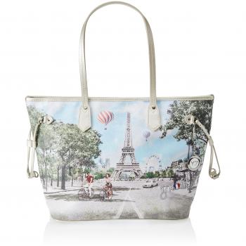 YNOT J-319, Borsa a Tracolla Donna, (Grigio Casual), 17x26x47 cm (W x H x L)